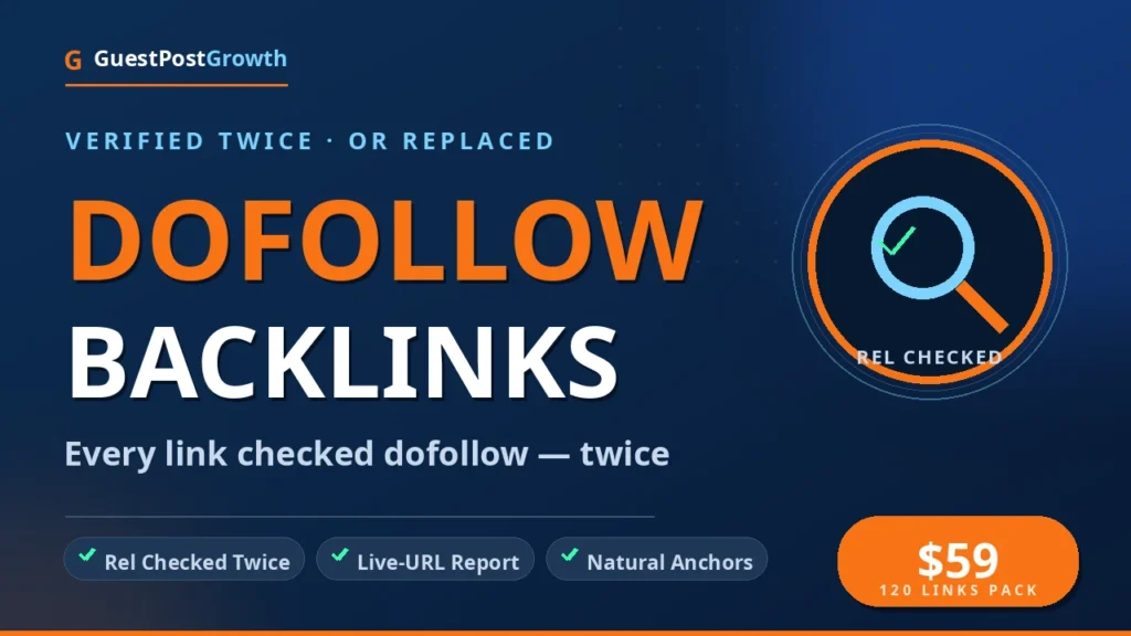 Buy dofollow backlinks — 120 links verified dofollow twice — GuestPostGrowth