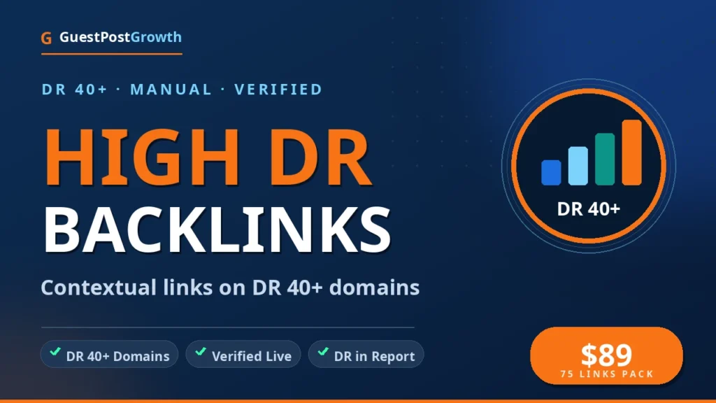 Buy high DR backlinks — 75 manual links on DR 40+ domains — GuestPostGrowth